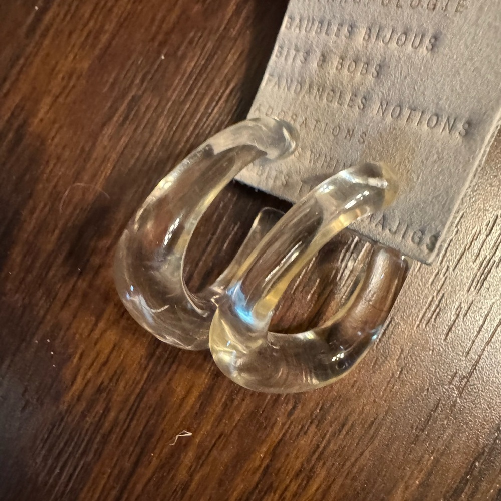 NWT Anthropologie Transparent Glass Earrings - Picture 8 of 10